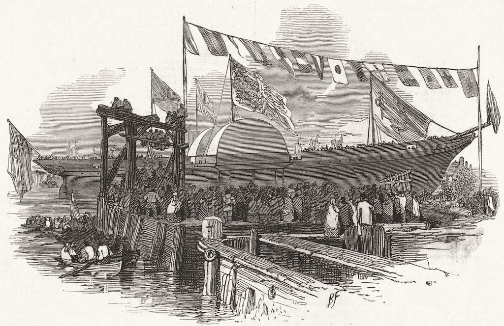 MAIL. The Banshee, mail steamer 1847 old antique vintage print picture